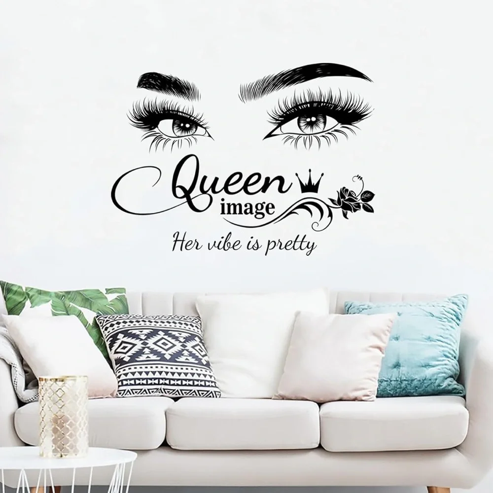 Queen Vibes Inspirational Wall Sexy Eyes Motivational Words Stickers Decoration